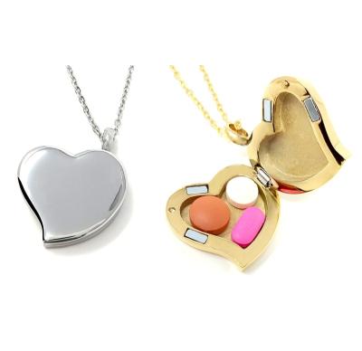 China Beautiful CLASSIC Heart Pendant Heart Pill Necklace Polished Arched Picture Pendant Charm Pendant for sale