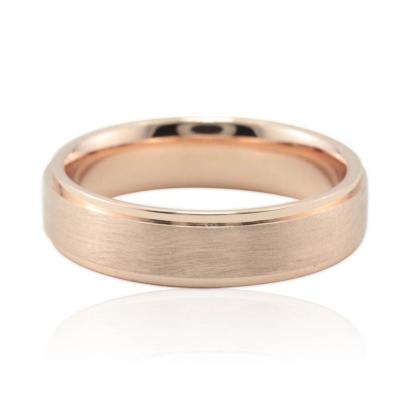 China Brushed Ring 18K Rose Gold Plating Titanium Stainless Steel Jewelry Brushed 8MM Ring Simple 4MM 6MM Wedding Rings for sale