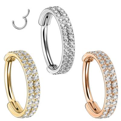 China 16G Wholesale 16G Titanium Alloy Sing Ring Fitted Tragus Spiral Double Seamless Stacking Ring for sale