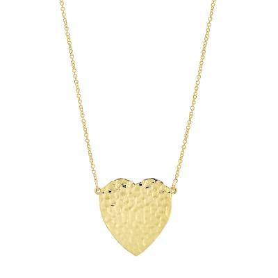 China Vintage 14K Gold Stainless Steel Heart Shape Personalized Engraved Charm Coin Jewelry Pending Necklace for sale