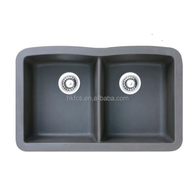 China Without Compound Equal Faucet Granite Stone Kitchen Sink Double Bowl 8404 for sale