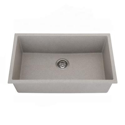 China Without Faucet Granite Compound Quartz Stone Kitchen Sink Single Bowl 3018 for sale