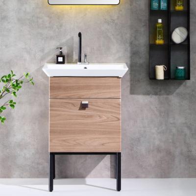 China Environmental Friendly Wholesale Walnut Bathroom Storage Cabinet Vanity Modern Bathroom Cabinet for sale