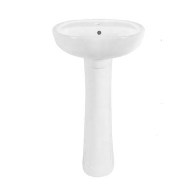 China Durable Floor Standing Sink 2090 Bathroom Pedestal Ceramic Basin for sale