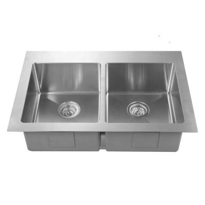 China Without Double Faucet Topmount Bowl Handmade Kitchen Sink TP3322D-RD for sale