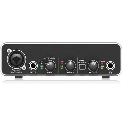 China Durable Biucam UMC22 2 In 2 Out Sound Card Live Recording Composing USB Professional Audio Interface for sale