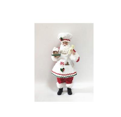 China FREE SAMPLE of Worlwide Cooking Chef Santa Claus with Gingerbread House Statues, Santa Claus Statues, Resin Christmas Decorations for sale