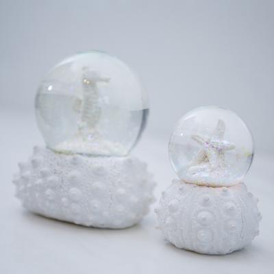 China Europe Moments Precious Resin Starfish Starfish Seahorse Mini Deep Sea Shatterproof Snow Globe Resin Glass Craft for sale