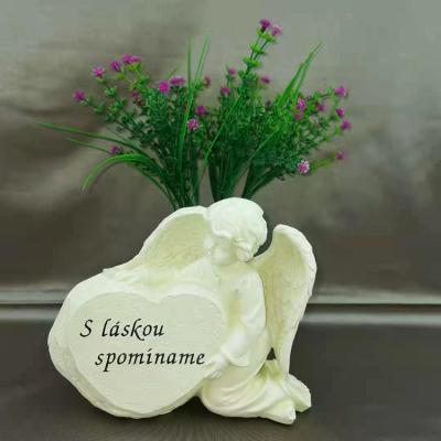 China Europe Small Doll Figurine Custom Design Cemetery Angel Sympathy Gift Heart Sculpture Statue for sale