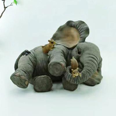 China Europe Custom Home Decor Crafts Cute Gnome Statue Resin Garden Elephant Sculpture Animal Polyresin Decoration for sale