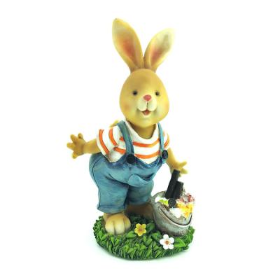 China Outdoor Cartoon Indoor Sculpture Europe Rabbit Resin Plating Opens Home Decor Toys Kaw Stock Number for sale