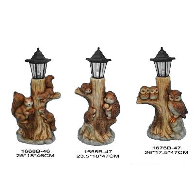 China Custom KR Garden Decoration Autumn Decoration Folk Crafts Led Resin Owl From Europe for sale