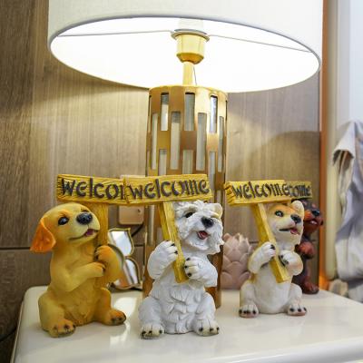 China 14x11x20CM Europe Garden Statue Welcome Sign Puppies Garden Figurines Indoor/Outdoor Decor for sale