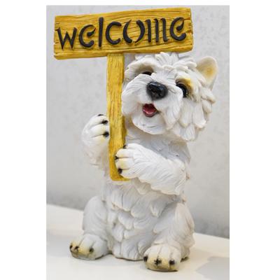 China Europe Ornament Simulation Dog Dog Decoration Garden Resin Puppy Statue 14x11x20CM for sale