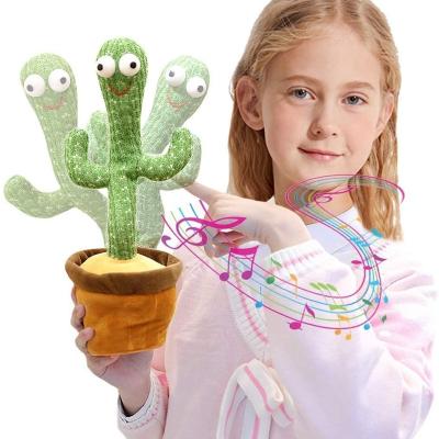 China Cute Plush Stuffed Flowerpot Twisting Dancing Cactus Doll Singing Talking Music 120 Songs Dancing Cactus Plush Toy for sale