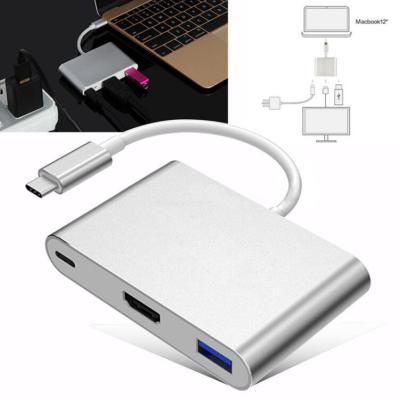 China USB3.1 COMPUTER Type C to HDTV Hub Adapter Converter with USB3.0 and PD for sale