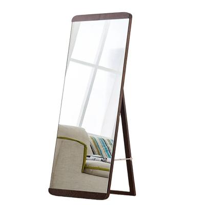 China Modern Nordic simple pure solid wood mirror 0034 INS wind bedroom apartment home mirror full body floor mounting small mirror 0034 for sale