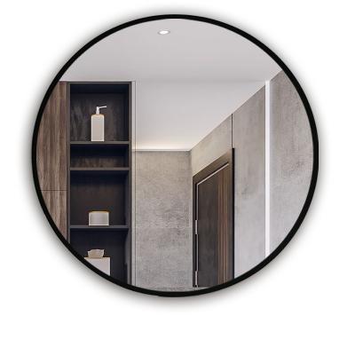 China Minimalist Nordic Bathroom Home Bedroom Round Aluminum Frame Mirror for sale