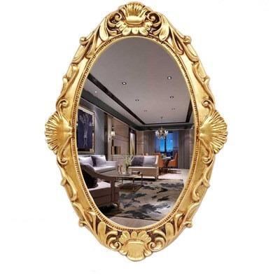 China Art Decor PU Frame Cut Out Luxury Home Improvement Bathroom Mirror for sale