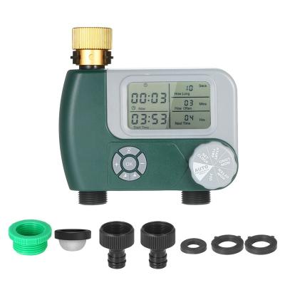 China Plastic Programmable Hose Tap Faucet Garden Timer Watering 2 Outlet Watering Timer for sale