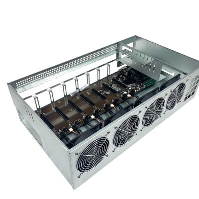 China With Fan 8 GPU Computer View Graphics Case Open Air 8 Gpu Server Motherboard Case With RAM/PSU/SSD/Cpu for sale