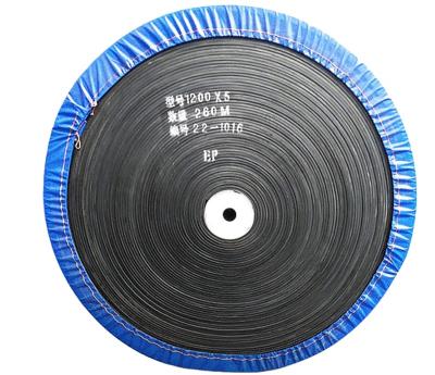 China 4cc Ply Metallurgy PE NN Metallurgy Cement Coal Port Chemical Resistant Black Rubber Conveyor Belt For Sewage Recycle Stone Crusher for sale