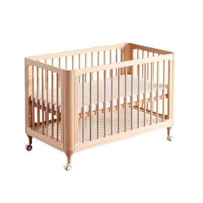 China High Quality 3 Position Height Adjustment Kids Convertible Crib Cot Bed Baby Crib Beech Wood for sale