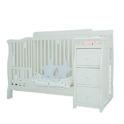 China Multifunctional 3 position height adjustment New Zealand pine wood baby bed /Eco-friendly crib bed/adjustebale kids bed for sale