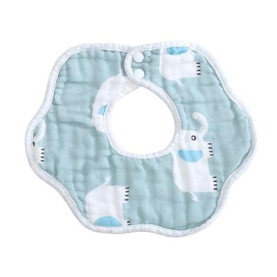 China Antibacterial professional production baby cotton washable animal waterproof bib for sale