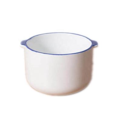 China Wholesale High Quality Sustainable Creative Ear Noodle Double 7inch Ceramic Bowl for sale