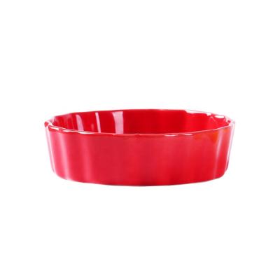 China Ice Cream Ceramic Bowl Mold Oven Bakeware Dessert Soufflé Simple Viable Baking Baking Bowl for sale