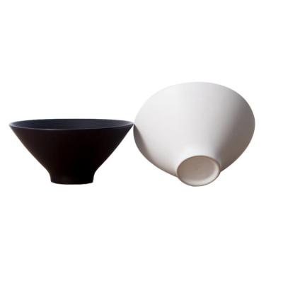 China Viable Factory Wholesale Antique Bamboo Hat Black White Ceramic Japanese Porcelain Bowl for sale