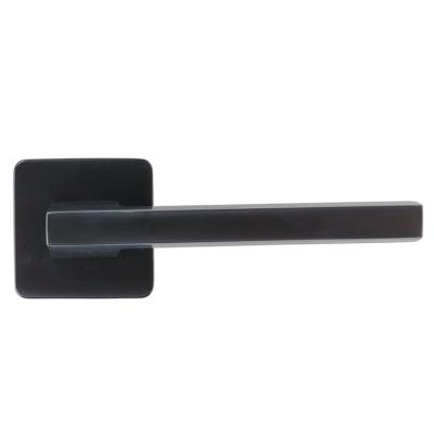 China Modern Design Matt Black Zinc Alloy Square Lever Door Handle Handles Top Selling Guaranteed Quality Matt Black Door Handle for sale