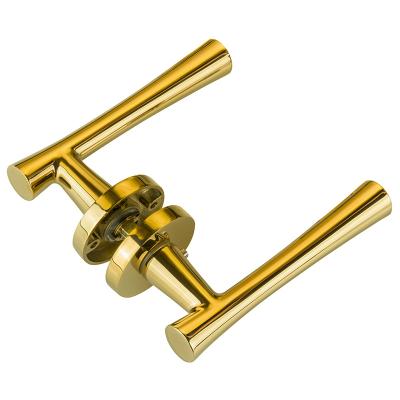 China Modern Door Locks Lever Gold PVD Lock Handle Zinc Alloy Handle for sale