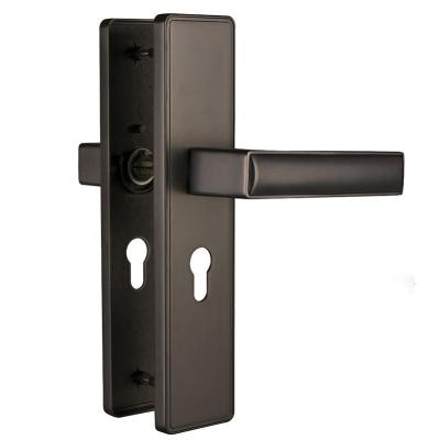 China Modern Zinc Door Handle Manufacturers Lever Security Customizable Gray Brush Finished Door Locks Handle For Apartment for sale