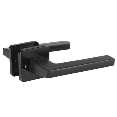 China Modern Design Matt Black Zinc Alloy Square Lever Door Handle Handles Matt Black Door Locks Handle for sale