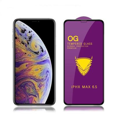 China 25pcs/los OG Large Full Gold Curved Glass Armor Tempered Glass Screen Protector Glue Cover For iPhone 13 12 11 pro XS Max XR 7 8 plus for sale