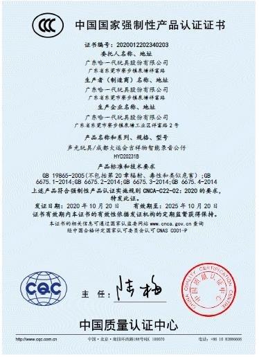 CCC - Guangdong Hayidai Toys Co., Ltd.