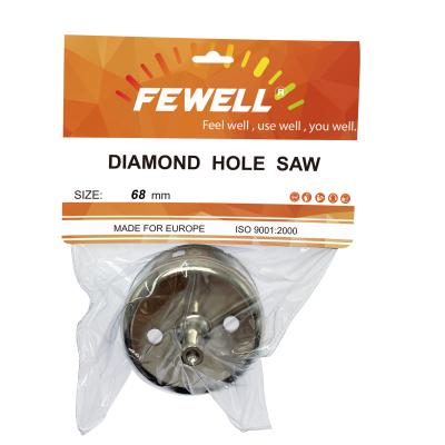 China Premium Grade Glass Diamond Glass Hole Saw 68 Mm For Glass Ceramic Tiles Polished Bricks Granite for sale