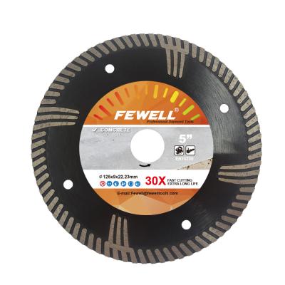 China 125*2.6/1.4*9*22.23mm concrete hot press 5inch turbo diamond cutting saw blade for granite,concrete for sale