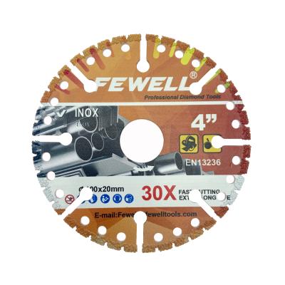 China Multi Function Multi Purpose Vacuum Welded 4inch Segmented 100*20mm Diamond Blade For Multi Function Multi Purpose, Granite, Marble, Brick, Metal, Stainless Steel for sale