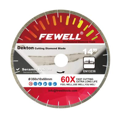 China Premium Dekton Silver Welded 350*10*60mm Segmented 14inch Diamond Saw Blade For Oblique Cutting Turkey Seramic Dekton for sale