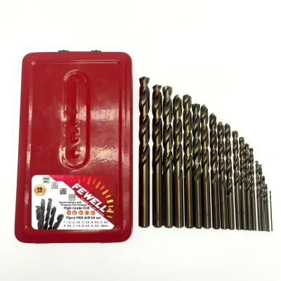 China 19PCS Iron Fully Ground 5% Cobalt HSS M35 Twist Drill Bits Set For Drilling Metal, Stainless Steel for sale