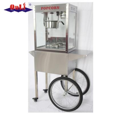 China Snack Factory 8 Ounce Electric Commercial Stainless Steel Popcorn Machine Cart for sale