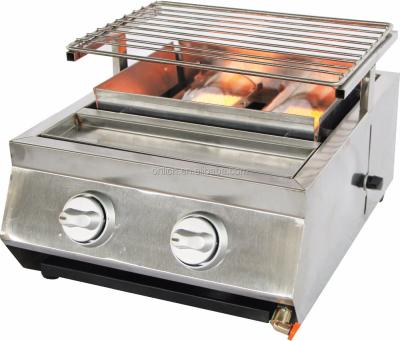 China Adjustable Size Two Burner Stainless Steel Barbecue BBQ BBQ Gas Grill for sale