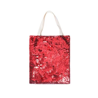 China Qualisub handled customized sublimation sequin tote bag canvas posterior sequin tote bag for sublimation 6 colors available for sale