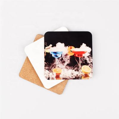 China Sustainable Qualisub 4mm MDF Square Form Sublimation Cork Coaster Size 95*95mm for sale