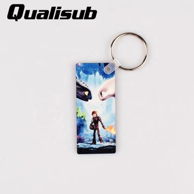 China Factory Price 3mm Wooden Rectangle Shape Blank Sublimation MDF Wood Keychains for sale