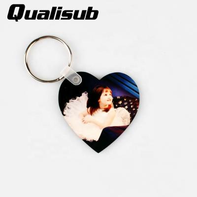 China MDF Factory Price 3mm Heart Shape Sublimation MDF Blank Wood Keychains for sale