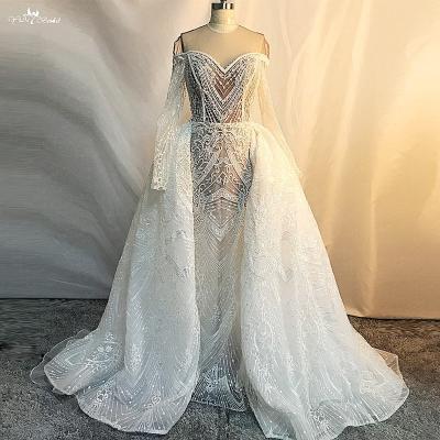 China RSW1733 Anti-Static Real Pictures Yiaibridal 2 in 1 Detachable Wedding Dress Train Bride Wedding Dress for sale